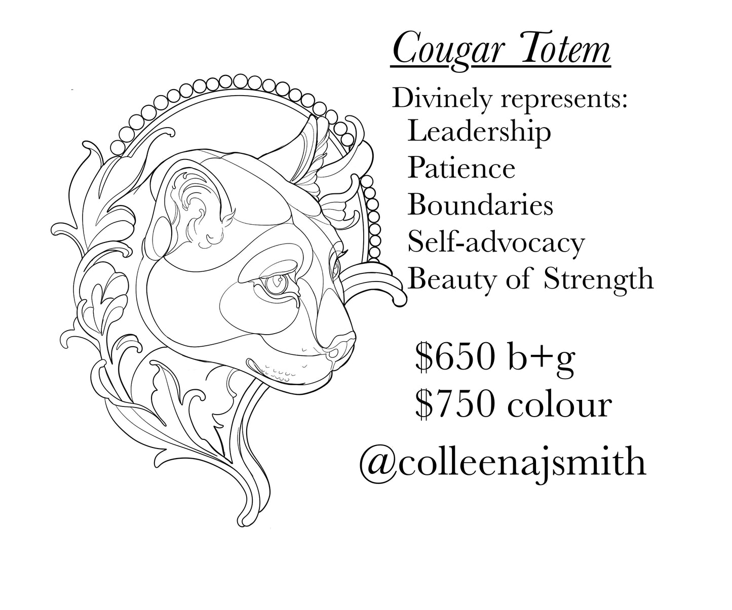 Cougar Totem - Colleen - Deposit Only