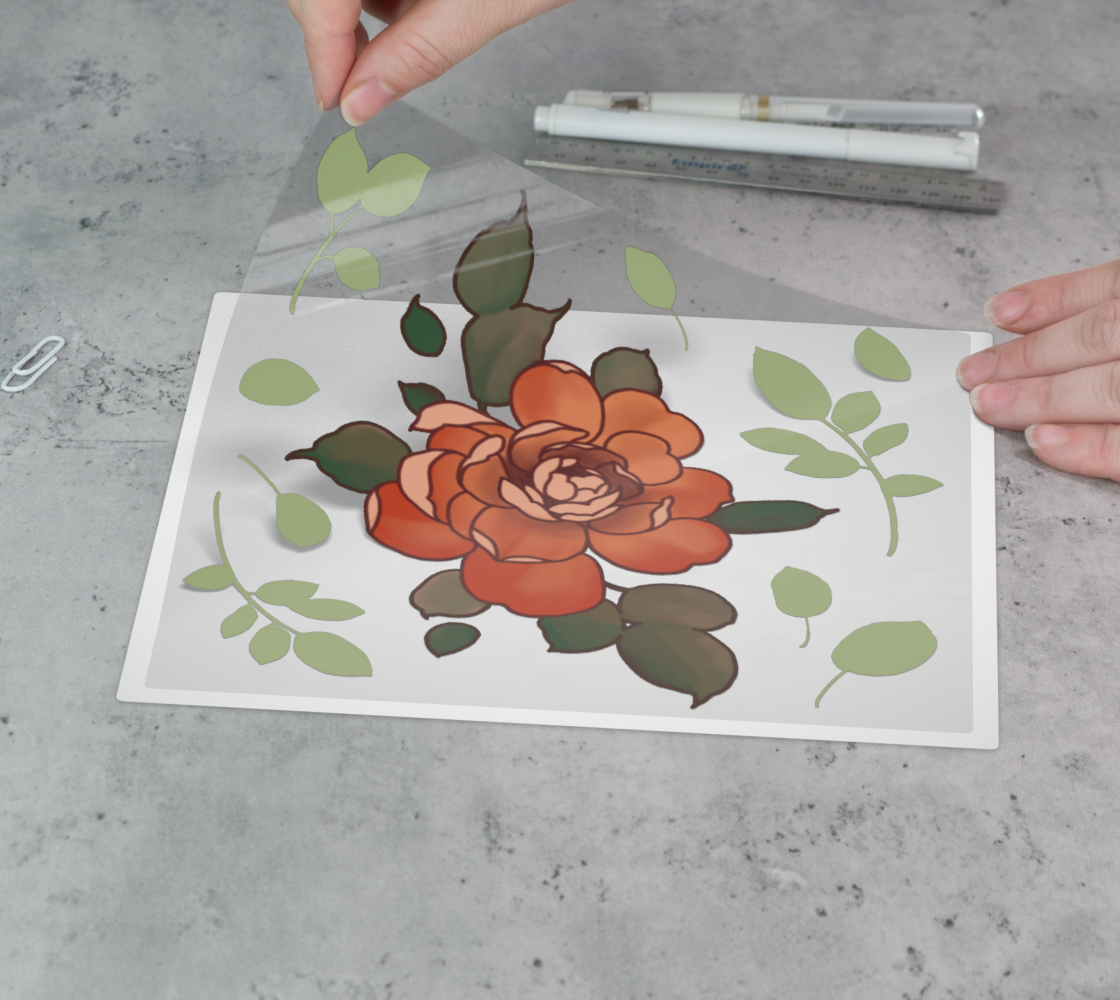 Red peony - kiss cut sticker sheet - Katja