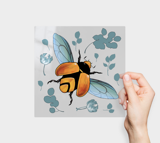 Blue scarab - kiss cut sticker sheet - Katja