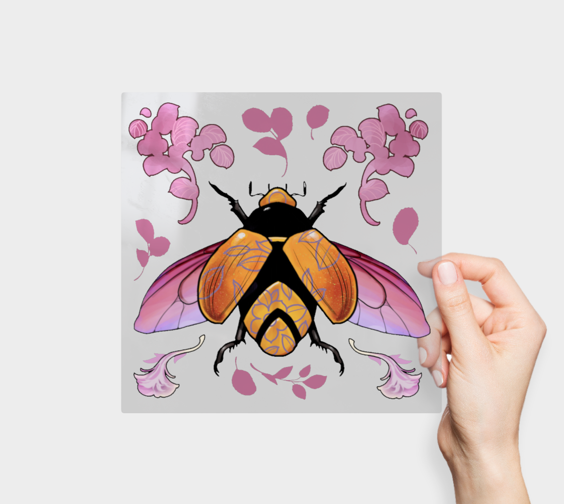 Pink scarab - kiss cut sticker sheet - Katja