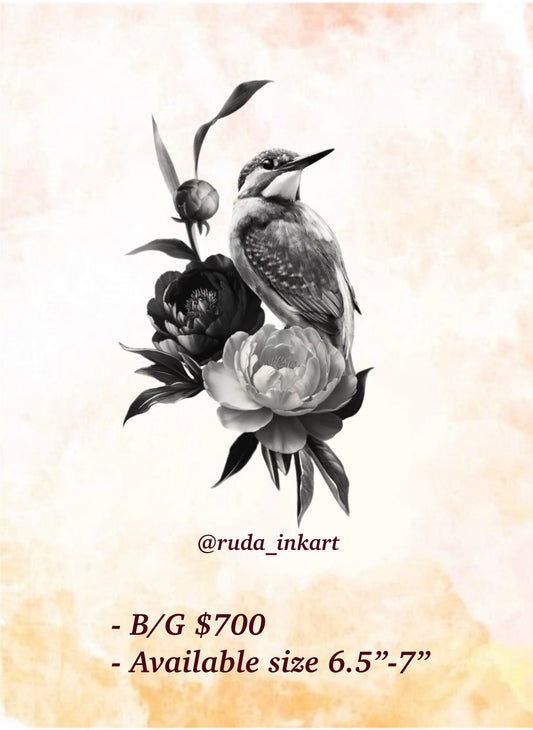 Bird Florals B&G - Ruda - Deposit Only