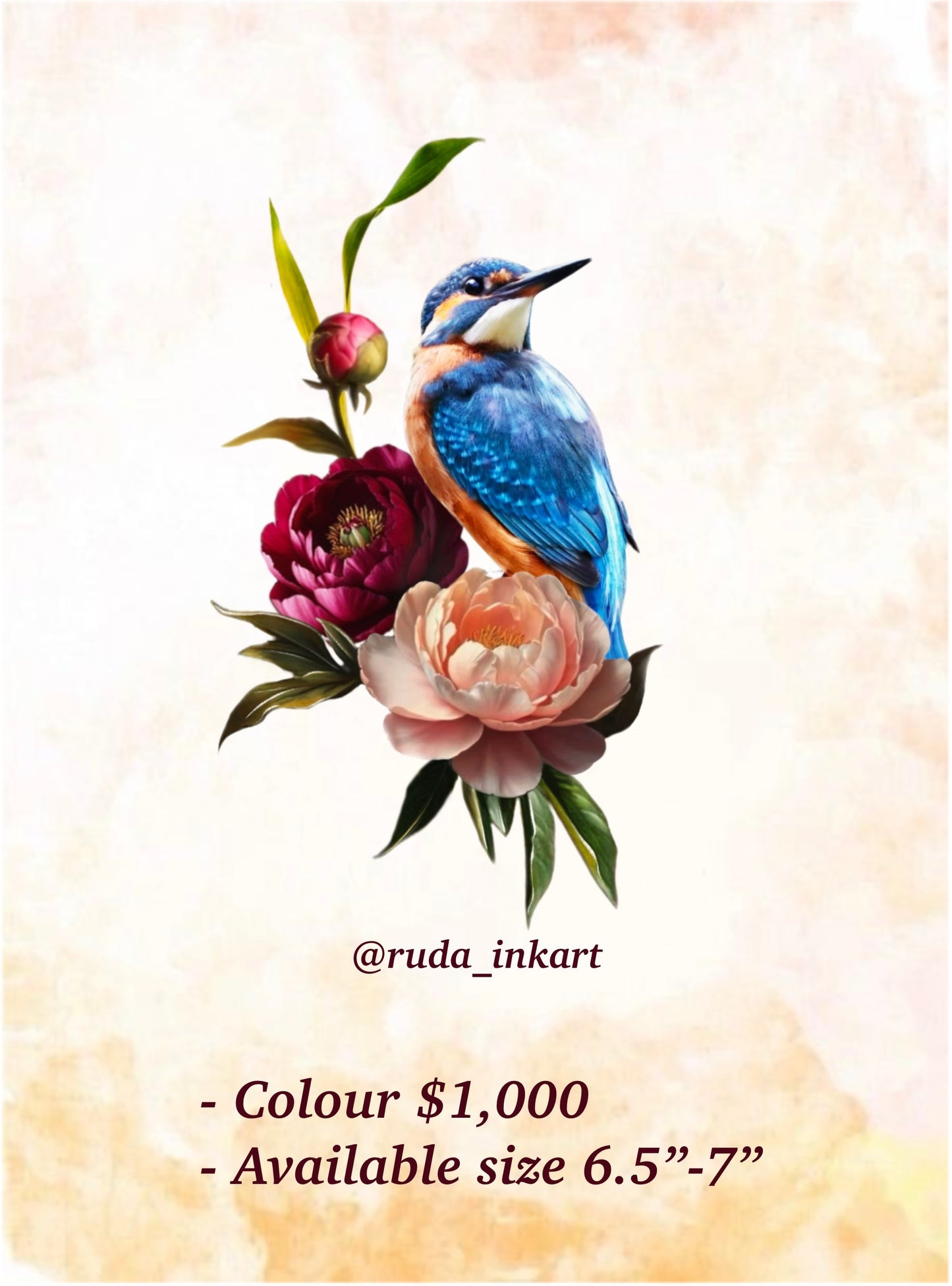 Bird Florals Colour - Ruda - Deposit Only