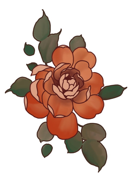 Red peony - kiss cut sticker sheet - Katja