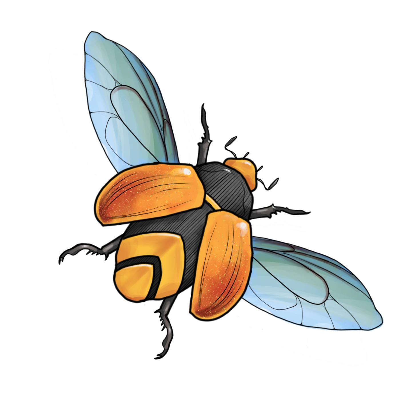 Blue scarab - kiss cut sticker sheet - Katja