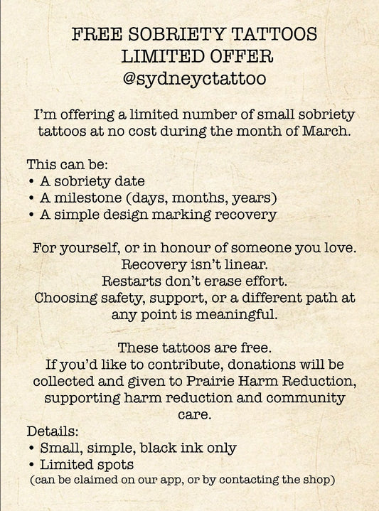 Sobriety Tattoos - Sydney