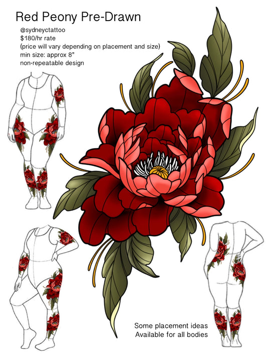 Red Peony - Sydney - Only 1 Available - Deposit Only