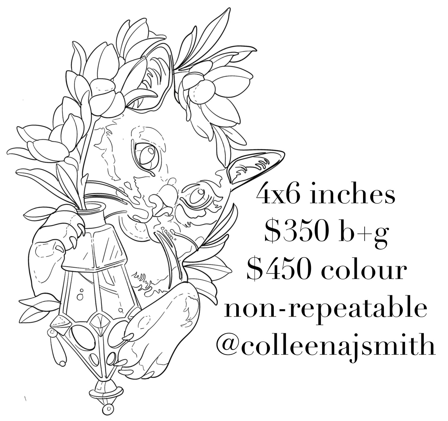 Cat w/Flowers - Colleen - Only 1 Available - Deposit Only