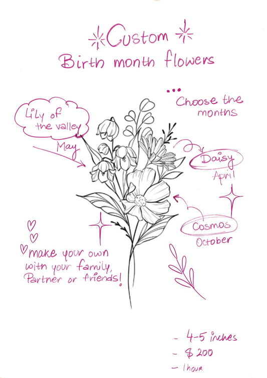 Custom Birth Flower Bouquet - Dee