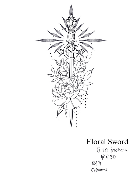Floral Sword - Daljeet  - Only 1 Available - Deposit Only